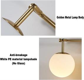 img 1 attached to 🛁 Omgomne Gold Bathroom Vanity Light Fixtures: Mid Century Wall Sconces Sphere & Stem Semi Flush Mount - Gold Brushed (1-Light)