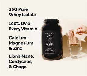 img 3 attached to Okapi Powder - Chocolate Adaptogenic Whey Protein Isolate with Vitamins and Minerals | Gluten-Free, Sugar-Free, Low Carbohydrate, Low Fat | 30 Servings