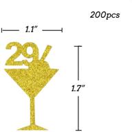 🎉 200 pieces of gold glitter 29th birthday confetti pvc centerpieces for cocktail cute tags, big size 1.7x1.1 inches - perfect table decorations and supplies for 29th birthday party logo