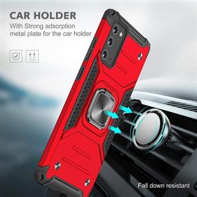 img 3 attached to Red Tinabless Shockproof Kickstand Car Mount Protective Phone Case with Screen Protector [2 Pack] for Samsung Galaxy Note 20 5G