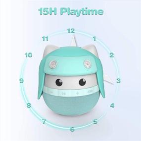 img 2 attached to 🔊 ASIMOM Rhyme Portable Bluetooth Speaker - Stereo Pairing, 15H Playtime, High Definition Sound, Cute Wireless Speaker - Ideal Gift for Girls, Kids - Aqua Blue