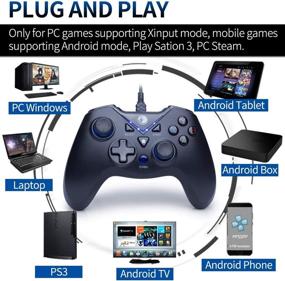 img 3 attached to 🎮 IFYOO V-one Wired USB Gaming Controller Gamepad Joystick for PC Laptop Computer (Windows XP/7/8/10) & Steam & Android & PS3 - [Blue,OTG]: The Ultimate Gaming Controller for Multi-Platform Fun!