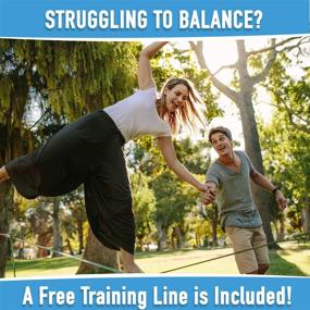 img 2 attached to 🌳 Hyponix Slackline Kit 70' with Training Line – Ideal Slack Lines Set for Backyard Fun, Suitable for Both Adults and Kids – Beginner-Friendly Slackline with Balance Rope for Children