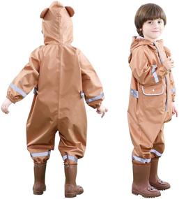 img 3 attached to LIVACASA Rain Piece Coverall Yellow Boys' Clothing and Jackets & Coats