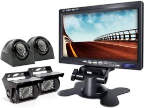 img 4 attached to 📸 eRapta ER0202: Advanced Split Screen Backup Camera System with Monitor for RV Truck Trailer Tractor 5th Wheel - Rear and Side Wired Cameras, 4 Channels