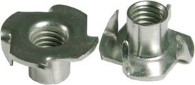 img 3 attached to 🔩 100 pcs of 1/4"-20 Zinc Plated T Nuts with 4 Prongs – Ideal for Cabinetry, Woodworking, Rock Climbing Walls, and More – .25 Diameter