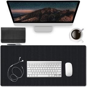 img 4 attached to SIMEEGO Gaming Mouse Pad XL - Waterproof Extended Mouse Mat, Non-Slip Rubber Base Keyboard Desk Pad - Large Thick Mouse Mat for Gamers, Office & Home - 31.5×11.8 in
