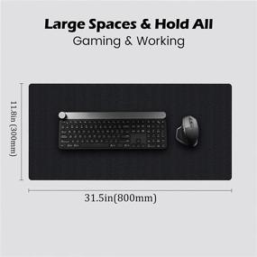 img 2 attached to SIMEEGO Gaming Mouse Pad XL - Waterproof Extended Mouse Mat, Non-Slip Rubber Base Keyboard Desk Pad - Large Thick Mouse Mat for Gamers, Office & Home - 31.5×11.8 in