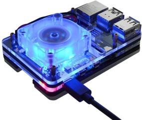 img 1 attached to GeeekPi 4pcs Raspberry Pi Cooling Fan Set - Quiet, Efficient 40x40x10mm 4010 Fans for Raspberry Pi 4 Model B, 3B+/3B/2B - DC 5V 3.3V Brushless CPU Cooler Radiator (Blue)