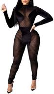 sexy sheer mesh leopard clubwear jumpsuit rompers - uni 🐆 clau women's deep v neck bodycon jumpsuit - one piece outfits logo