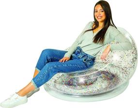 img 4 attached to Versatile Air Candy Glitter Inflatable Chair for Indoor and Outdoor Use, Multi-Color