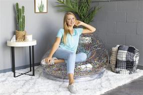 img 1 attached to Versatile Air Candy Glitter Inflatable Chair for Indoor and Outdoor Use, Multi-Color