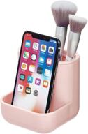 💄 idesign cade plastic vanity center for makeup brushes, office supplies, jewelry, and cosmetics - matte blush finish - ideal for drawer, bathroom, countertop, desk, vanity logo