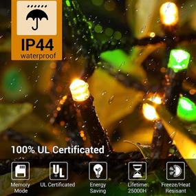 img 3 attached to 132ft 300 LED Battery Operated Christmas String Lights - MultiColor Fairy Lights for Outdoor/Indoor Decor, Waterproof and Versatile for Weddings, Parties, Bedrooms, and Gardens