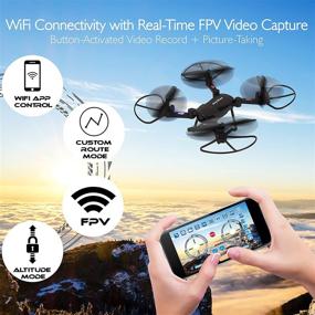 img 1 attached to 📷 SereneLife SLRD18 WiFi FPV Foldable Drone with HD Camera and Live Video. Headless Mode Quadcopter, Altitude Hold, 1-Key Takeoff/Landing, Custom Route Mode, 13 Minutes of Flight Time