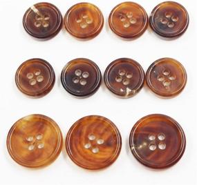 img 3 attached to 👔 Set of 11 Genuine Natural Horn Buttons for Blazer, Sport Coat, Uniform, Jacket - Light Brown