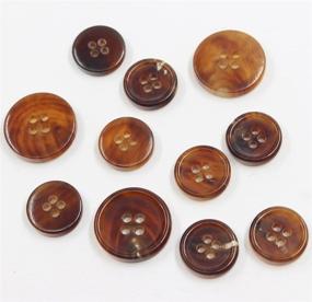 img 2 attached to 👔 Set of 11 Genuine Natural Horn Buttons for Blazer, Sport Coat, Uniform, Jacket - Light Brown