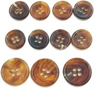 👔 set of 11 genuine natural horn buttons for blazer, sport coat, uniform, jacket - light brown logo