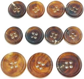 img 4 attached to 👔 Set of 11 Genuine Natural Horn Buttons for Blazer, Sport Coat, Uniform, Jacket - Light Brown