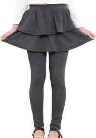 img 3 attached to 👖 Rysly Stretchy Leggings: Cute Burgundy Ruffle Girls' Clothing for Ultimate Comfort