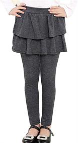 img 2 attached to 👖 Rysly Stretchy Leggings: Cute Burgundy Ruffle Girls' Clothing for Ultimate Comfort