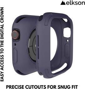 img 2 attached to Elkson Apple Watch 6 SE 5 4 Корпус 44 мм Iwatch Quattro Series Бамперные чехлы Защита Совместимость с Apple Watch Прочный военный класс Черный ТПУ Гибкий противоударный дизайн