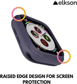 img 1 attached to Elkson Apple Watch 6 SE 5 4 Корпус 44 мм Iwatch Quattro Series Бамперные чехлы Защита Совместимость с Apple Watch Прочный военный класс Черный ТПУ Гибкий противоударный дизайн