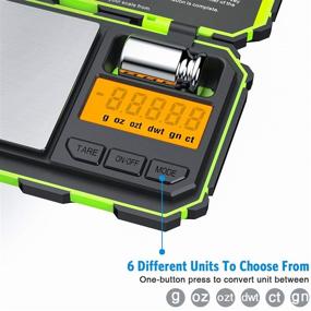 img 2 attached to Upgraded Digital Pocket Scale, 200g /0.01g Mini Scale, Calibration Weight Included, Smart Electronic Scale, LCD Backlit Display, Tare Function, Auto Off, Stainless Steel Design (Battery Included)