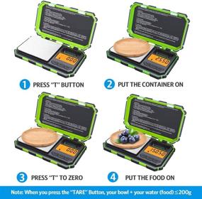 img 3 attached to Upgraded Digital Pocket Scale, 200g /0.01g Mini Scale, Calibration Weight Included, Smart Electronic Scale, LCD Backlit Display, Tare Function, Auto Off, Stainless Steel Design (Battery Included)