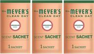 geranium scent sachets, fragrance for lockers, cars, closets, and gym bags, mrs. meyer's clean day air freshener, pack of 3 logo