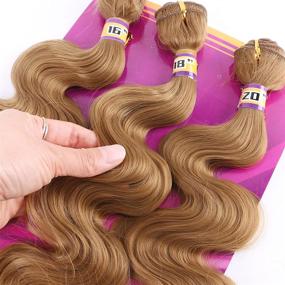 img 3 attached to Synthetic Bundles Extensions Inches Resistant Hair Care