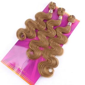 img 2 attached to Synthetic Bundles Extensions Inches Resistant Hair Care