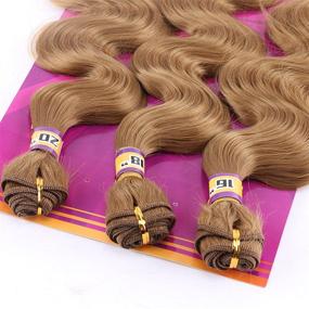 img 1 attached to Synthetic Bundles Extensions Inches Resistant Hair Care