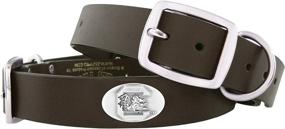 img 1 attached to ZEP-PRO South Carolina Fighting Gamecocks Brown Leather Concho Dog Collar, Large - Premium Accessory for Stylish Proud Pet Owners