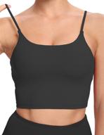 🏋️ hhuq women’s longline sports bra: wirefree, padded, medium support yoga bras – perfect for running, workout tank tops logo