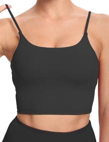 img 4 attached to 🏋️ HHUQ Women’s Longline Sports Bra: Wirefree, Padded, Medium Support Yoga Bras – Perfect for Running, Workout Tank Tops