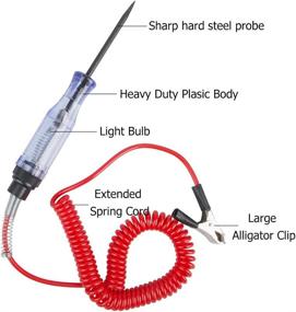 img 3 attached to 🔌 High-performance 2-Pack Automotive Circuit Tester, findTop Pro Circuit Tester with Indicator Light, Extended Spring Test Leads, Long Probe and Alligator Clip for Continuity and Car Voltage Analysis