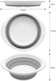 img 3 attached to 🍝 Qimh Kitchen Collapsible Colander Set - 2-5 Quart Silicone Food Strainer with Non-slip Handles - Dishwasher Safe - Heavy Duty Foldable BPA Free Drainer Basket for Pasta, Veggies, Fruits - Enhance SEO