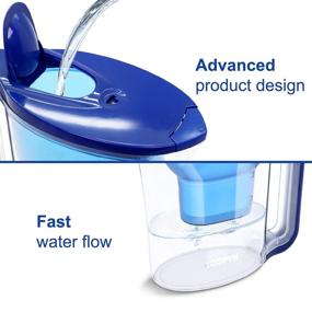 img 2 attached to 💧 SOOPYK Blue Alkaline Water Filter Pitcher with 1 Filter - Easy Refill & Clean, BPA Free Purifier Dispenser for Tap Water Taste - 10 Cup Capacity