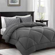 🛏️ soft and cooling all-season queen size comforter - down alternative quilted comforter-duvet insert with corner tabs (grey, queen, 88"x88") for restful sleep logo