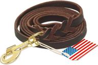 highland farms select premier 6ft leather dog training leash: perfect for hunting dogs or general obedience in the backyard! logo