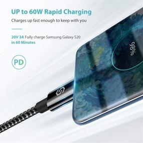 img 2 attached to Syncwire USB C to USB C Кабель 60W | Кабель быстрой зарядки Type C PD 3.3 фута/1 метр | Совместим с Samsung Galaxy S21 S20 S10 S9 Note 20 10, Google Pixel 4 3 2 XL, MacBook Air 13", iPad Pro 2020, Nintendo Switch.