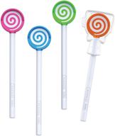 🍭 edison lollipop tongue cleaner scrapers for kids - pack of 4 (color random) logo