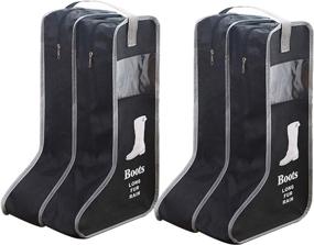 img 4 attached to 👜 Satisfounder Portable Dustproof Shoe Storage Bags for Boots - Set of 2, Tall Boot Organizers with Zipper, Handle - Ideal for Home and Travel (Black)