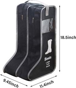 img 3 attached to 👜 Satisfounder Portable Dustproof Shoe Storage Bags for Boots - Set of 2, Tall Boot Organizers with Zipper, Handle - Ideal for Home and Travel (Black)