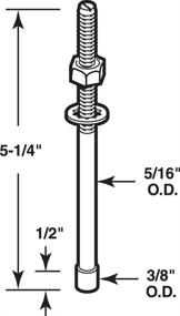 img 1 attached to 🔧 Prime-Line Products N6729 Top Pivot/Guide Pin, 3/8" x 5/16" Cap Length, 1/4" Diameter Rod, Steel, 5-5/8", Mill