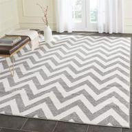 safavieh amherst collection amt419r chevron rug, 3' x 5', dark grey/beige - perfect accent for living room or bedroom logo