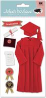 🎓 discover jolee's boutique cap and gown stickers in stunning red! logo