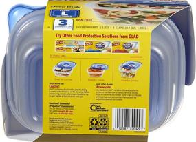 img 2 attached to 🍱 GladWare Deep Dish Large Food Storage Containers - 64 Oz, Rectangle Shape, Lock Tight Seal - Pack of 3