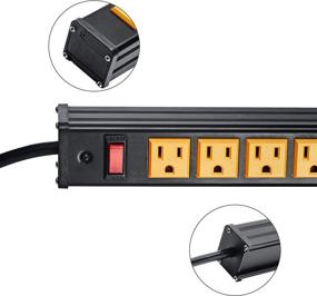 img 2 attached to BTU Rack Mount Power Outlet Surge Protector Power Strip 24 Outlet Heavy Duty Multi Plug Outlet Aluminum Socket With Smart Circuit Breaker And 15 Ft Long Cord (Yellow)